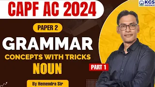 CAPF AC 2024 (Paper 2) || Grammar Concepts With Tricks Noun || English by Hemendra Sir