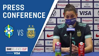 SHEBELIEVES CUP POST-MATCH REACTION: Aldana Cometti | Brazil vs. Argentina | 02-18-21