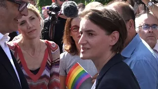 Serbia's gay PM joins Belgrade Pride march