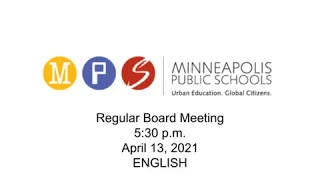 (English) Regular Board Meeting - April 13, 2021