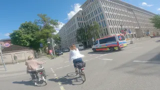 4K | Cycling | Luisenstraße - Karlstraße -  Brienner Str - Karolinenplatz - Maximiliansplatz