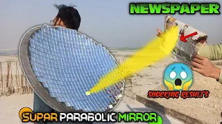 Super Gigantic Parabolic Mirror Solar Death Ray 2000 Sun | Archimedes Parabolic Mirror | Mental Dude