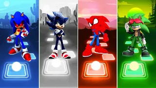 Sonic exe 🆚 Dark Sonic 🆚 Spiderman Sonic 🆚 Green Sonic | Sonic EDM Rush Tiles Hop