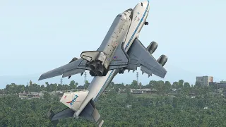 Extremely Heavy NASA B747 Space Shuttle Pilot Performs A Vertically Take Off [XP11]