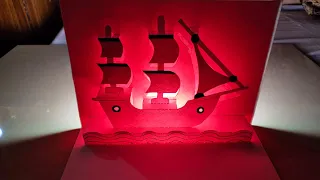 Sail ship pop up card / boat pop up card