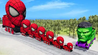 Big & Small Choo-Choo Charles SpiderMan vs CURSED Train Thomas Hulk | BeamNG.Drive