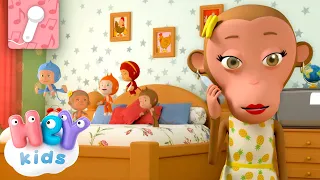 Five Little Monkeys jumping on the bed 🎤 KARAOKE | HeyKids Nursery Rhymes