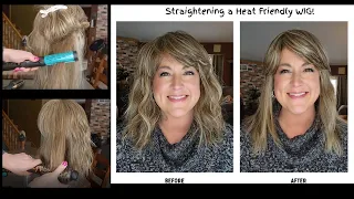 Let's STRAIGHTEN a Heat-friendly SYNTHETIC WIG using 2 different hot tools!!!  You can do this, too!