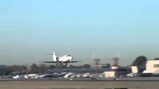 BizJet Takeoff - John Wayne Airport Business Jet Taking Off Past Control Tower www.ocair.com #flyJWA