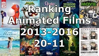 Ranking Animated Films 2013-2016 (20-11)