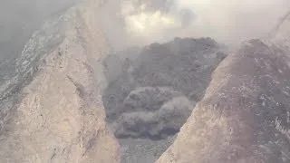 Detailed view of Extrusion Lobe collapse, Sinabung Volcano