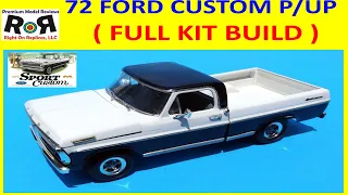 1972 Custom Ford Custom (I) Pickup Truck 1:25 Scale Moebius 1220 – Full Kit Build & Review