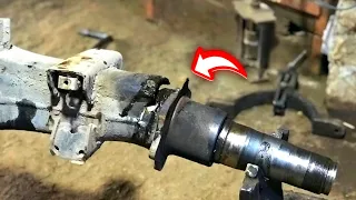 Cracked Spindle Repairing of Truck Trailer || ISUZU TRUCK Repairing Broken Rear Wheel Axle Hub ||