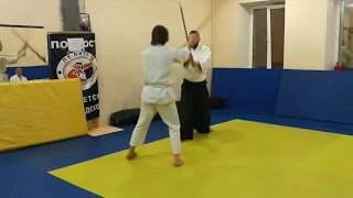 Aikido Aiki riai kenjutsu and ikkyo - shiho nage