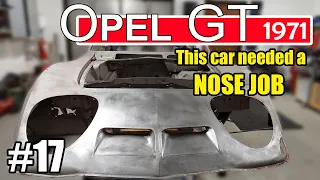 Project Opel GT 1971 #17 : Reshaping nose panel with hammer