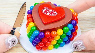 Amazing Rainbow KITKAT Cake 🌈Beautiful Miniature Colorful Cake Decorating Recipe 💕Miniature Bakery