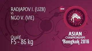 Qual. FS - 86 kg: I. RADJAPOV (UZB) df. V. NGO (VIE) by TF, 10-0