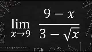 limit of (9-x)/(3-sqrt(x)) as x goes to 9