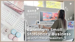 COZY STUDIO VLOG ✿ | running my stationary shop while working full time