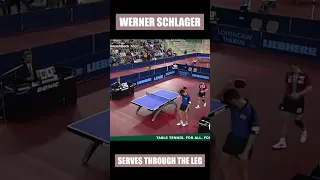 Werner Schlager SERVES THROUGH THE LEG! #shorts #tabletennis