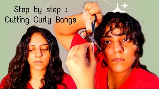 How I cut perfect curly bangs 🌸