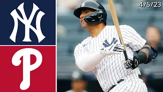 New York Yankees Vs Philadelphia Phillies | Game Highlights | 4/5/23