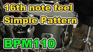 【Drum Loop】16th note feel "Simple Pattern" 30minutes【BPM110】