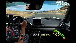 ND1 Miata at Sonoma (2:05 lap; PB 2:02.4)