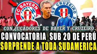 LOCURA!! LA SORPRESIVA CONVOCATORIA DE PERÚ Sub 20 de 'Chemo', CON JUGADORES DE BAYER Y CRUZEIRO