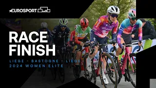 HARD FOUGHT WIN 💪 | Liege - Bastogne - Liege 2024 Women's Elite Race Finish | Eurosport Cycling