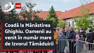 Coadă la Mănăstirea Ghighiu. Oamenii au venit în număr mare de Izvorul Tămăduirii