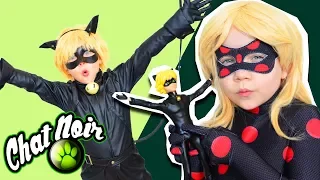Antibug versus Cat Noir. Voodoo Doll of the Super-Cat LadyBug saves Cat Noir in real life