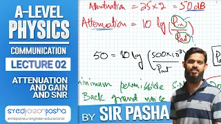 The concept of attenuation and gain and signal to noise ration in communication