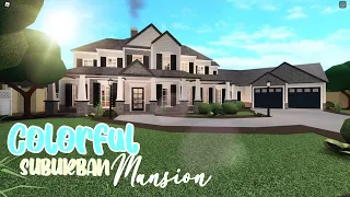 Roblox | Bloxburg: Colorful Suburban Family Mansion | No Advanced Placement | House Build