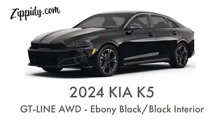 2024 Kia K5 GT-Line AWD Ebony Black/Black Interior