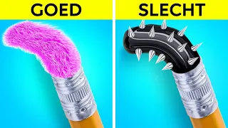 GOEDE VS SLECHTE HACKS VOOR SCHOOL || Trucs en Knutsels voor Ouders! Doe-het-zelf hacks door 123 GO!