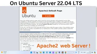 How To Install Apache Web Server on Ubuntu 22.04 LTS 2024.