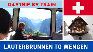 LAUTERBRUNNEN to WENGEN Switzerland Daytrip by Train | Vlog 524