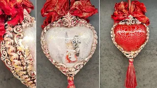 Decoupage Christmas Ornaments DIY / Vintage Christmas Tree Baubles ❤🌹