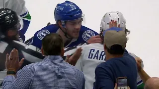 Brayden Point Goes After Conor Garland