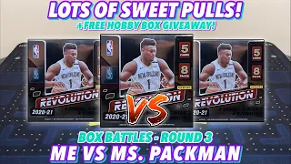 BOX BATTLE VS. MS. PACKMAN! LOTS OF SWEET PULLS! Round 3 - 2020-21 Panini Revolution Basketball x3