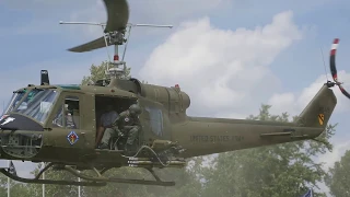 049 Huey Gunship at 2017 Fort Fest Fort Jennings Ohio 4K (No music just iconic sound)