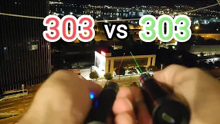 303 Green Laser Pointer 5mW Vs 303 Red Laser Pointer 5mW - Beam Range Test