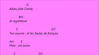 Adieu jolie Candy . Jean Francois Michael . Karaoké d accords pour accompagner la chanson( guitare)