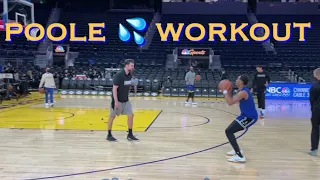 📺 Jordan Poole workout/threes at Golden State Warriors pregame before OKC Thunder at Chase Center
