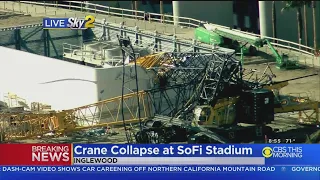 Massive Crane Collapses At SoFi Stadium Construction Site