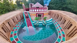 Amazing Underground Temple Building!! Built most beautiful underground home with the swimming pool