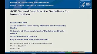 October 2018 ACIP Meeting - General Recommendations; Influenza; Rabies; Meningococcal; Pertussis