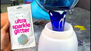 Candy Blue over Ultra Sparkle Glitter