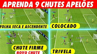 Melhores Chutes do EFOOTBALL 2024 MOBILE | Aprenda os chutes Folha seca, TRIVELA, CHUTE FIRME, etc